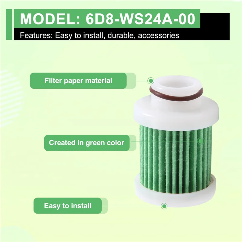 

10X 6D8-WS24A-00 Fuel Filter For F40A F50 T50 F60 T60 F70 F90 F115 Marine Outboard Accessories-A54R