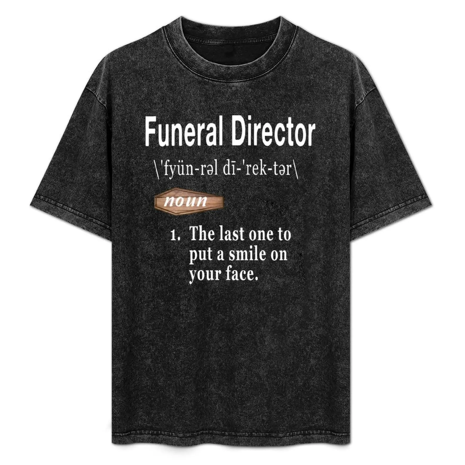 Funeral Director Definition T-Shirt Basic Solid Color Short Sleeve Cotton Top