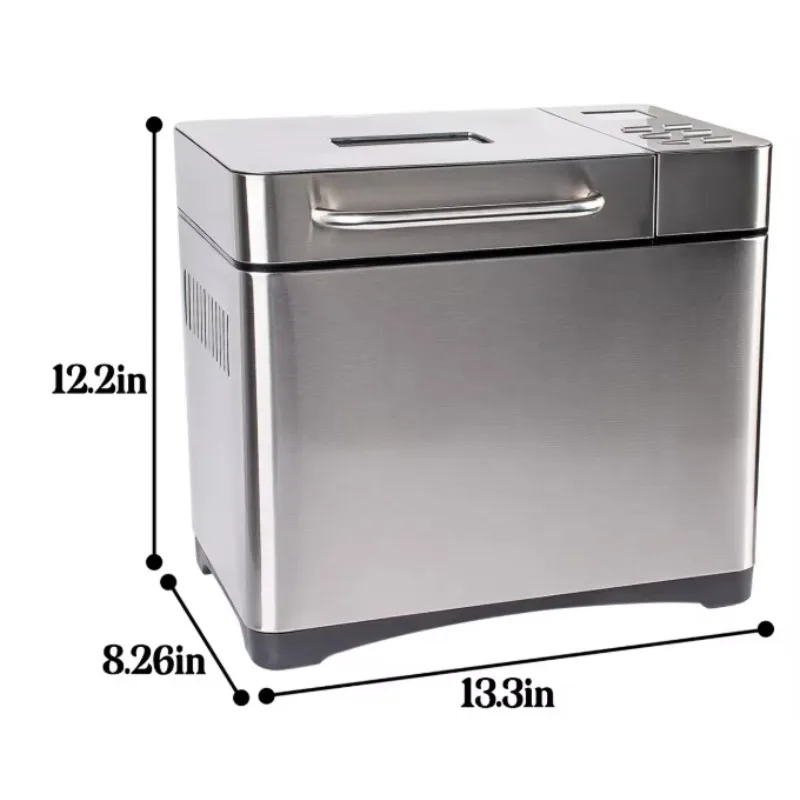 

Automatic Home Bread Machine Intelligent Dough Fermentation Multi-Functional Small Breakfast Maker Stainless Steel 2.2 lb