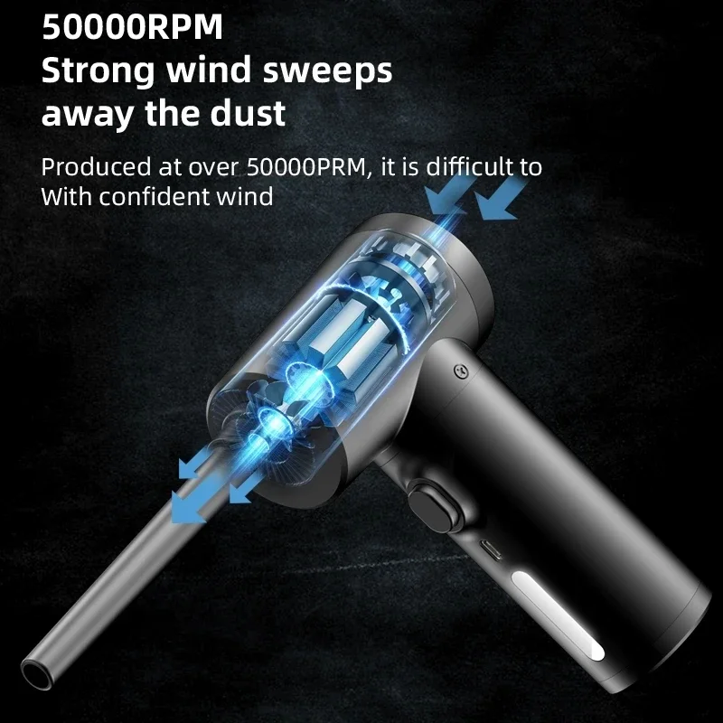 Xiaomi Wireless Air Duster 50000 RPM Dust Blowing Gun Charging Compressed Air Blower Cleaning Computer Laptop Keyboard Camera