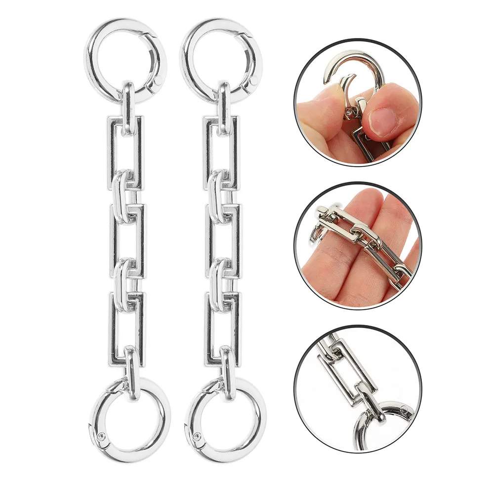 3Pcs Bag Strap Extender Chain Premium Metal Alloy Purse Chain Extender Smooth Edges Heavy-Duty Load-Bearing for Daily Commuting