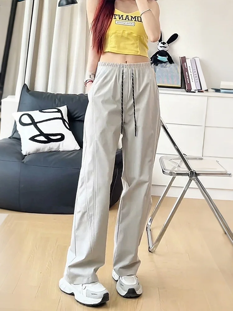 Американские сле с лазерной перфорацией Qui Dry для занятий спортом на открытом воздухе, защита от комаров, брюки с кондиционером, тонкие повседневные брюки из ледяного шелка