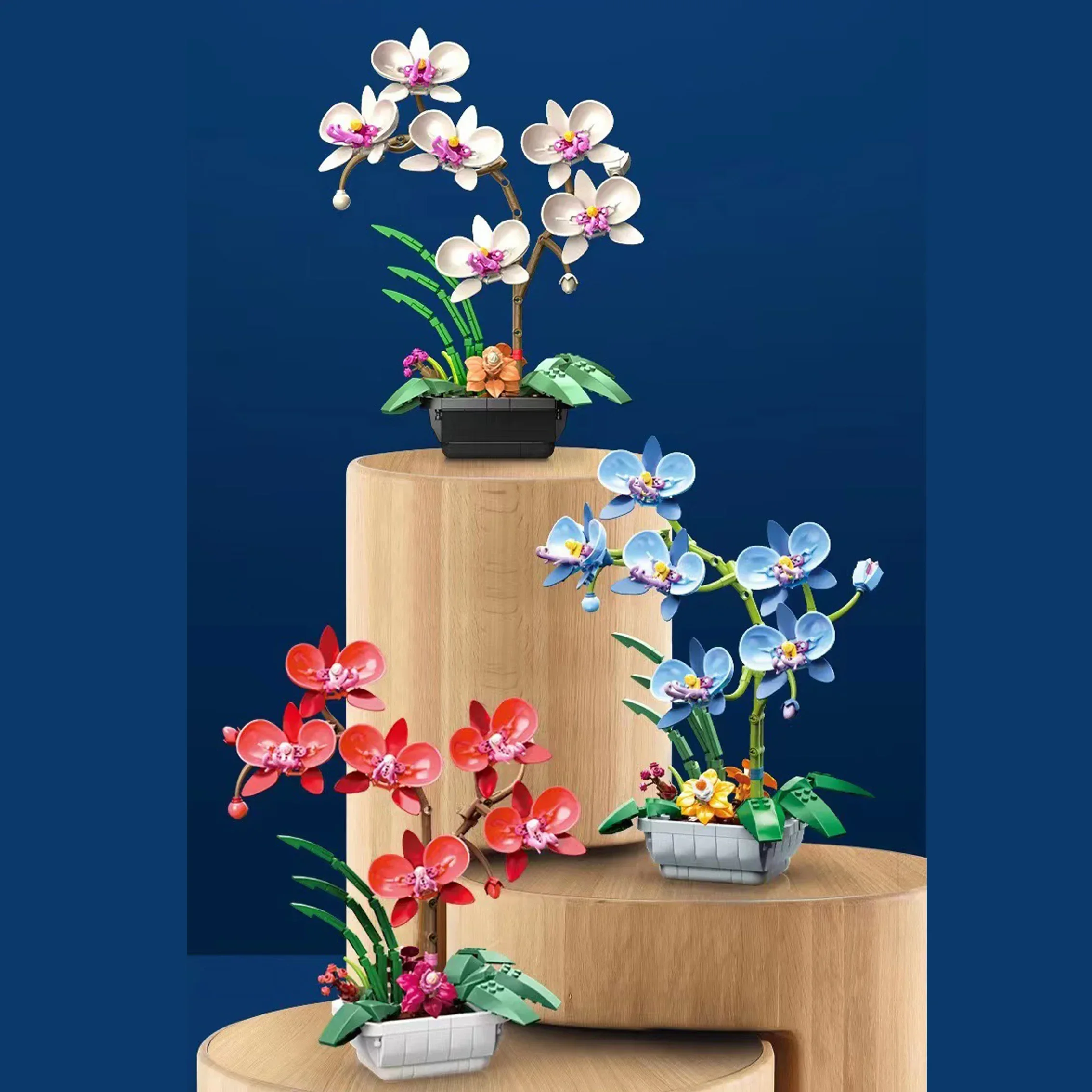 Building blocks flower Phalaenopsis flower bouquet bonsai girls assemble toys to send gifts to girls