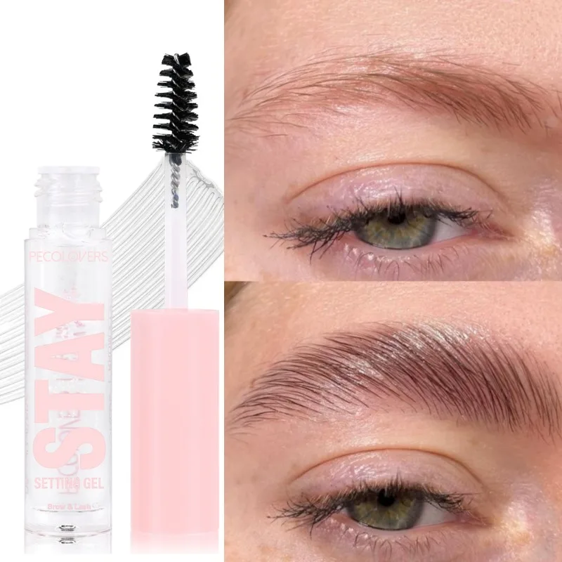 Gel coiffant Transparent pour sourcils, longue durée, liquide imperméable, Gel fixe pour cils, avec brosse et peigne