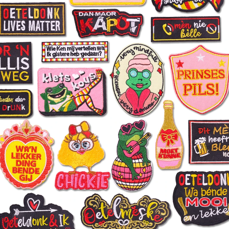 Neuer Niederländischer Karnevalsaufnäher, Niederländisches Oeteldonk-Emblem, Stickerei-Aufnäher zum Aufbügeln für Kleidung, Uniformen, Hüte, Abzeichen