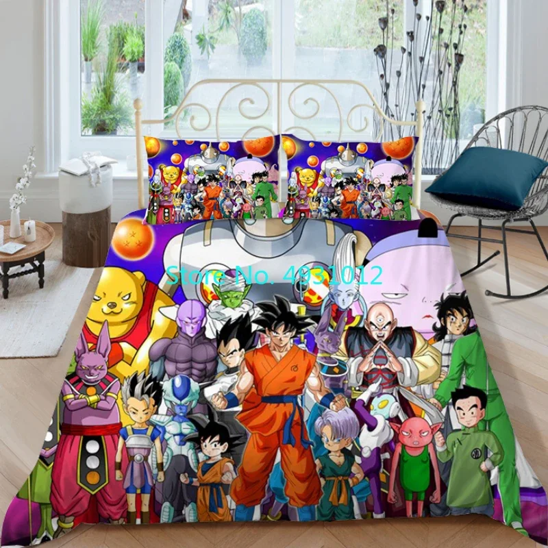 Anime Japanese Dragon Ball Boys Child Bedding Set Pillowcase Decor Bedclothes 3D Print Kids Boy Girl Quilt Duvet Cover Gift