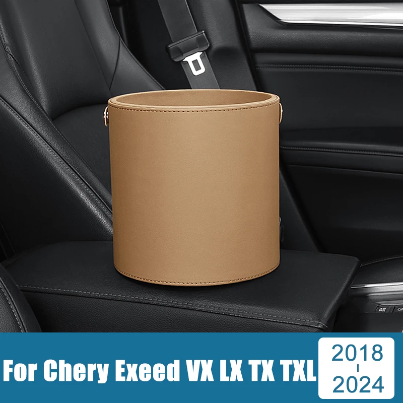 

For Chery Exeed VX LX TX TXL 2018 2019 2020 2021 2022 2023 2024 Portable Car Circular Trash Can Garbage Pocket Sundries Bin Case