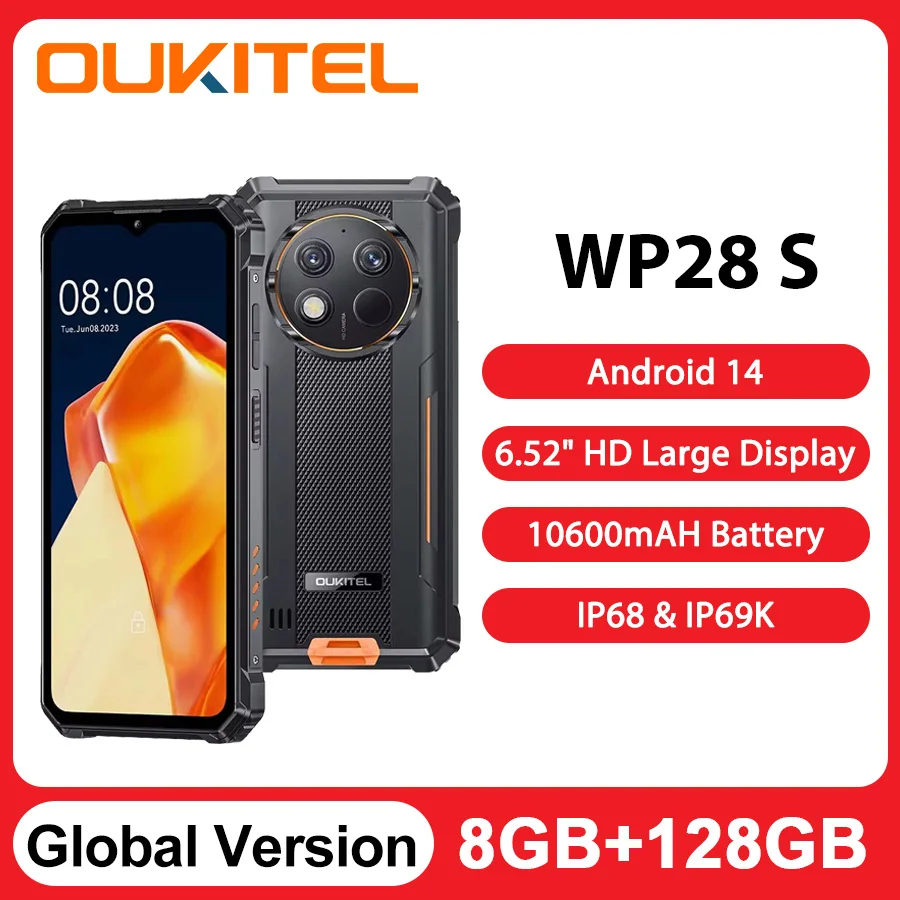 Oukitel WP28S Rugged Smartphone 10600mAH Battery 6.52