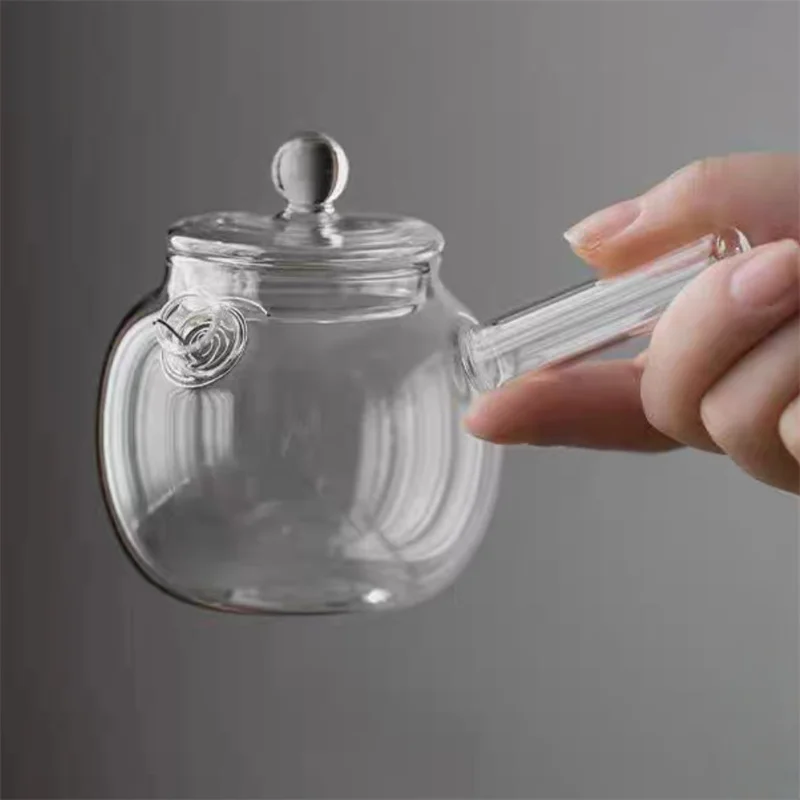 Japanese Style 120ml Side Handle Small Glass Teapot With Filter One Person Drinking Tea Pot Household Kung Fu Tea Set Teaware view 3