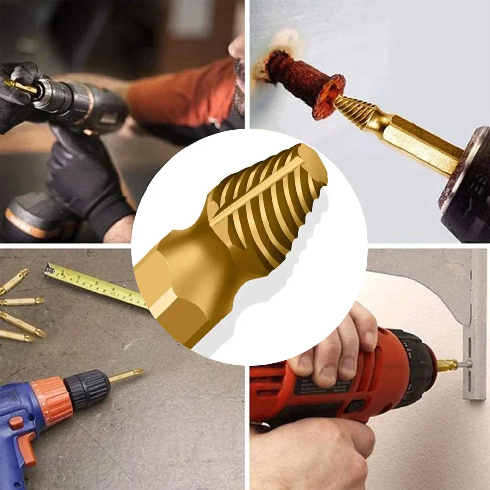 Uszkodzony zestaw narzędzi do wyciągania śrub Zestaw wierteł do usuwania złamanych śrub 4 SZTUK lub 6 SZTUK Wysokiej jakości narzędzie do usuwania śrub