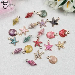 Handmade Mixed Ocean Starfish Enamel Charms for jewelry Making Bracelet DIY Necklace Jewelry Accessories DIY Craft Shell Conch