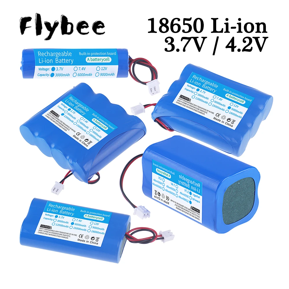 3.7V 1S2P 1S3P Rechargeable 3000/6000mah 18650 Lithium Battery For LED Outdoor Light Bluetooth Speaker Audio Backup Power Supply