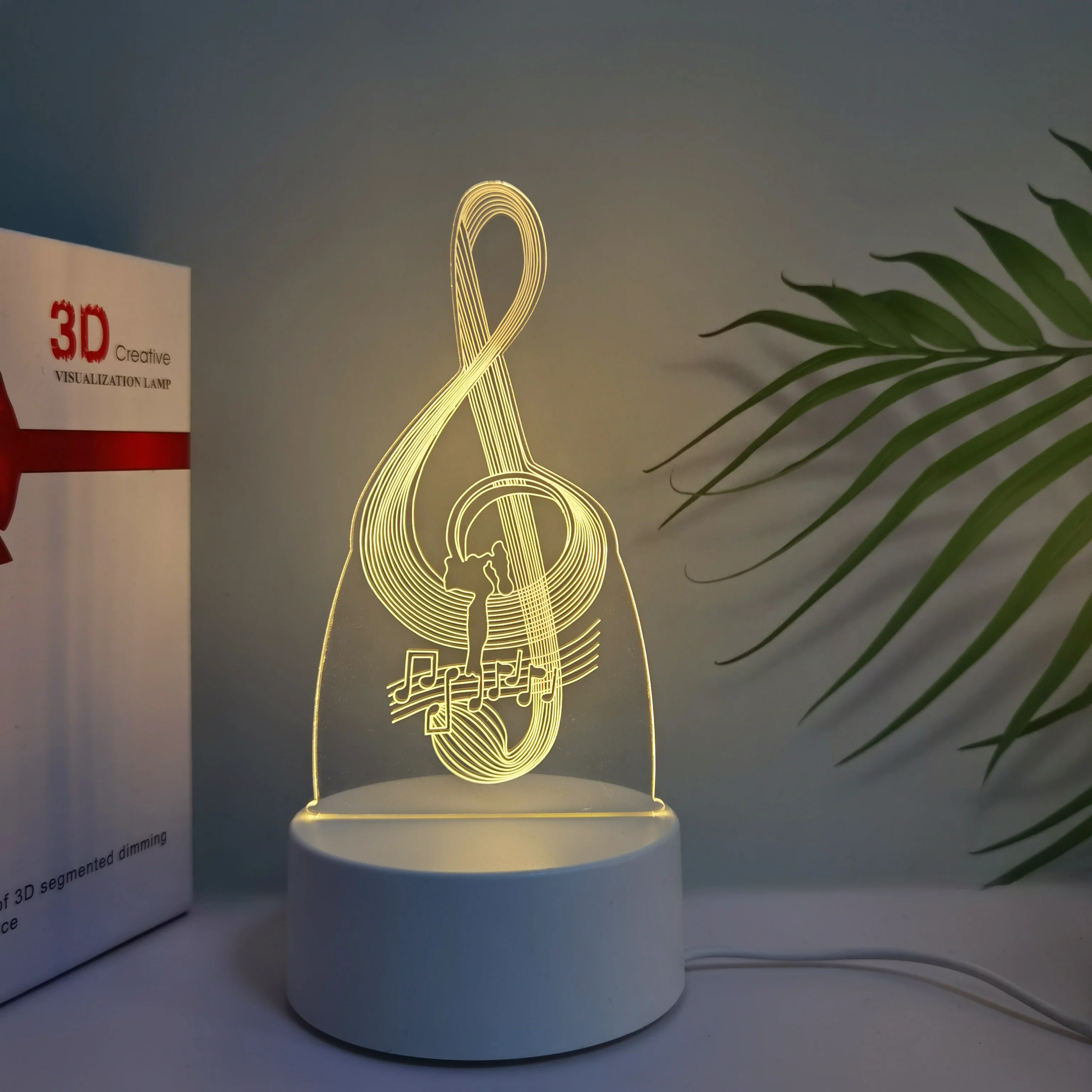 A note shape 3D night light, festive atmosphere decorative light, USB interface, bedroom with sleeping light, gift table light.