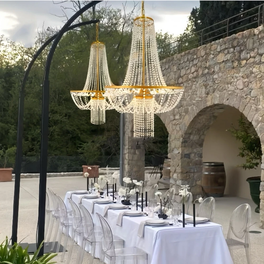 4pcs)Wedding acrylic Chandelier Light Stand Arc Chandelier Hanger for Wedding Chandelier Hook Stand Party Decoration Props Kits
