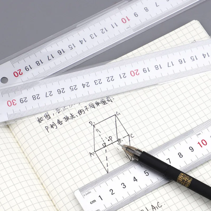 1pcs M&G ARL96027 Bidirectional Stainless Steel Ruler Student Drawing Measurement Ruler Office Drawing