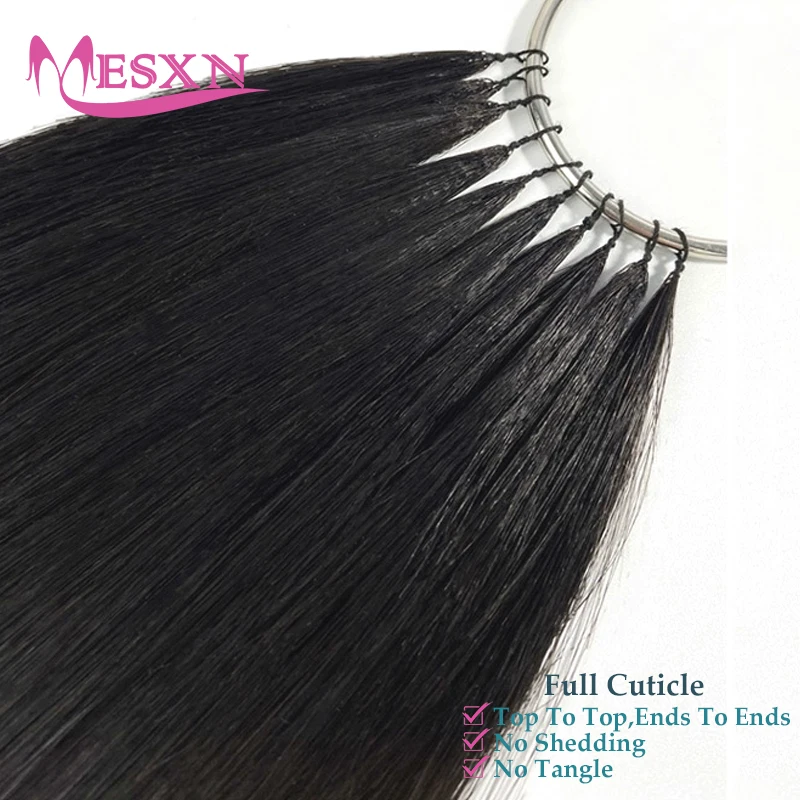 MESXN-Extensões naturais do cabelo da pena do Virgin, cabelo humano 100% real, confortável e invisível, preto, marrom, loiro, 16 "-26"