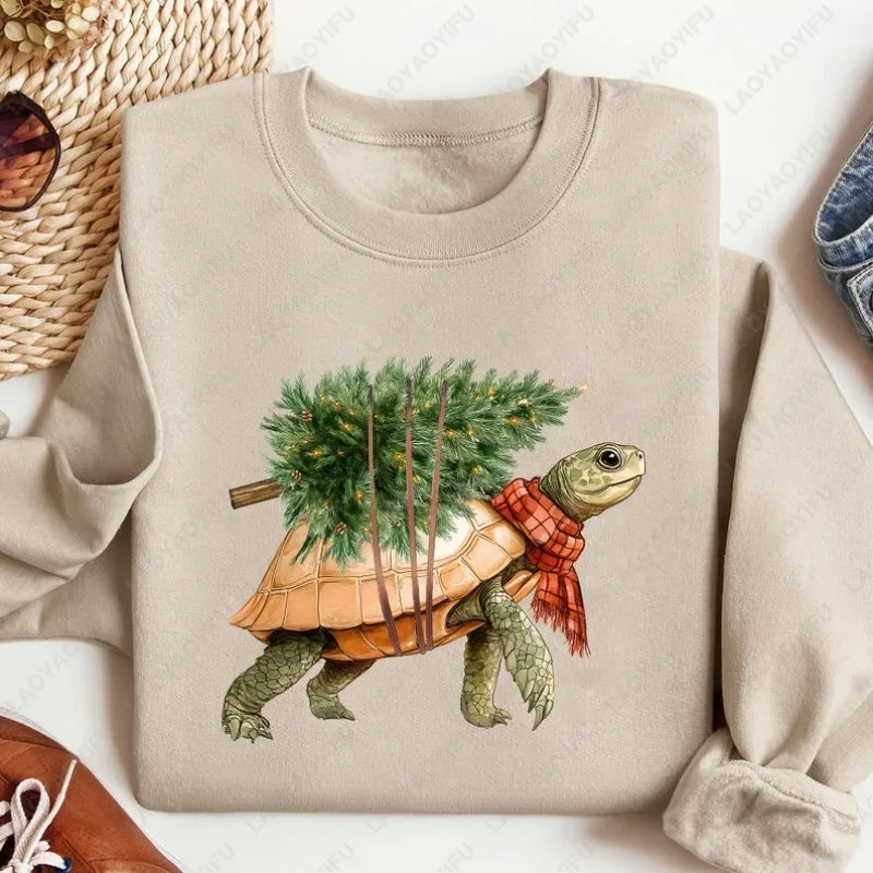 Christmas Sea Turtle Cute Xmas Tree Gift Hoodie Men Women Creative Funny Classics Sweatshirt Novelty Ropa Hombre Roupas Feminina