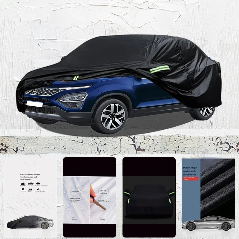 For Tata Safari Anti-UV Sun Shade Rain Snow Resistant Black Cover Dustproof Car umbrella Full Car Cover Outdoor Protection