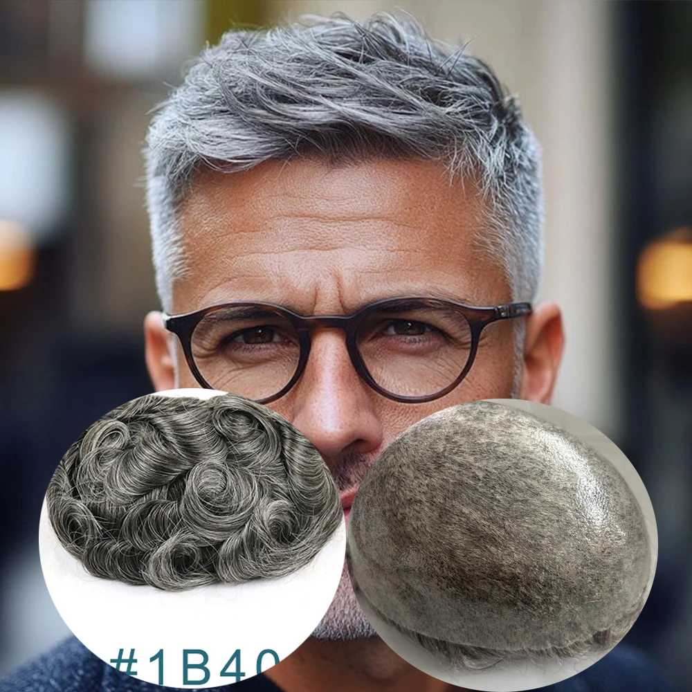 

Серый Черный 1B40 1B50 1B80 Супер Прочный Тонкий Мужской Коричневый Дешевый Мужской Парик 100% Парики Человеческих Волос Микрошкіра PU Капиллярный Протез