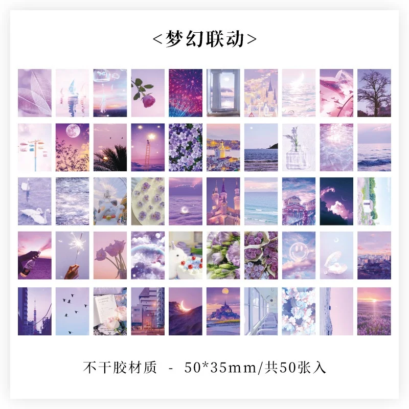 50 stuks prachtige landschappen mini-stickerboeken cadeauzegels stickers handboeken decoratieve materialen telefoonhoesjes decoratie