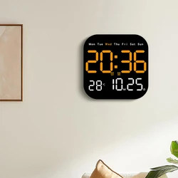 Digital Wall Clock With Temperature Calendar LED Digital Alarm Clock For Living Room Kitchen Classroom Decor Clocks