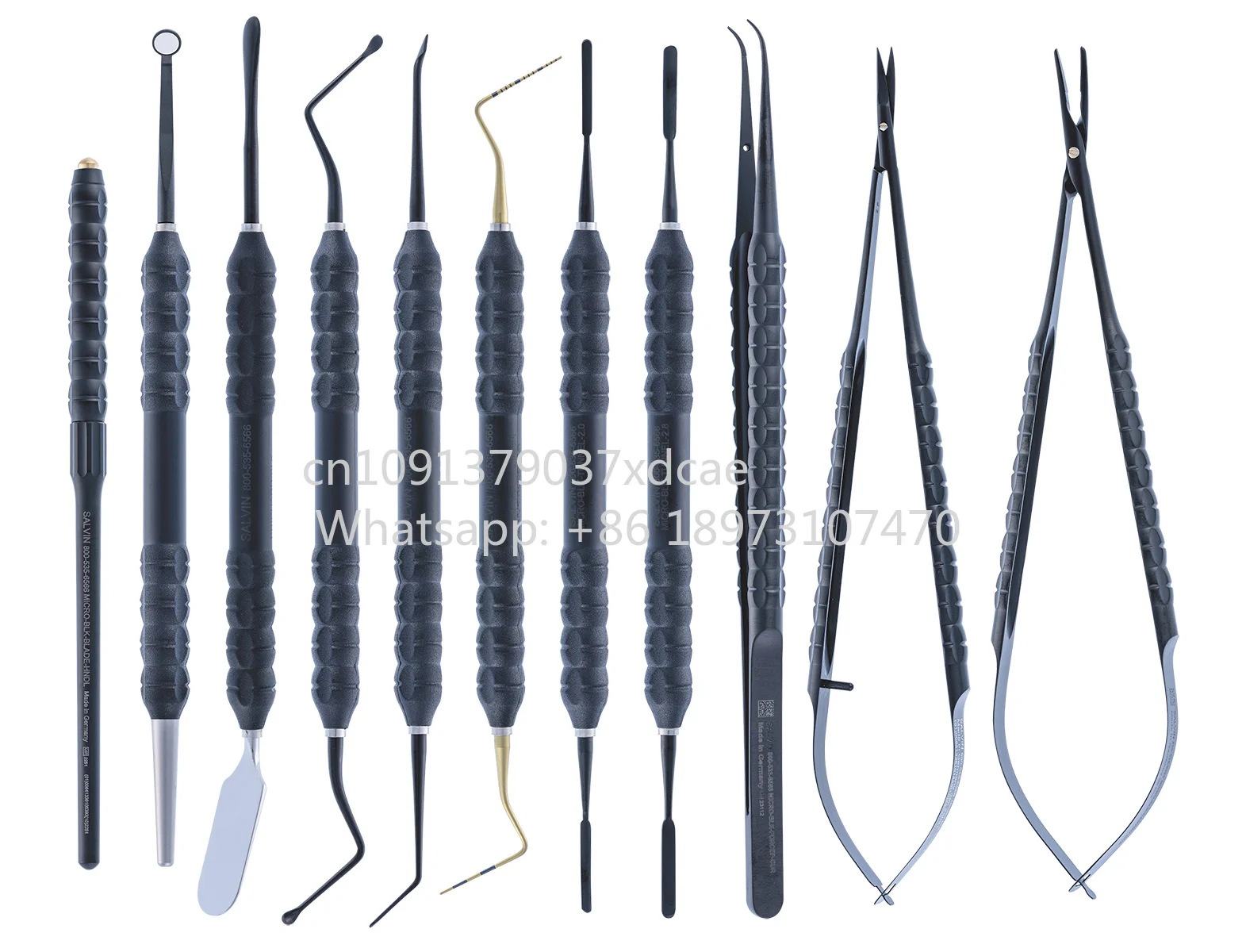 2026 NEW Azicon's 10-Piece Micro Surgical Instruments Set Black Coated Non Reflective Micro Scissors Forceps . Holder Kit