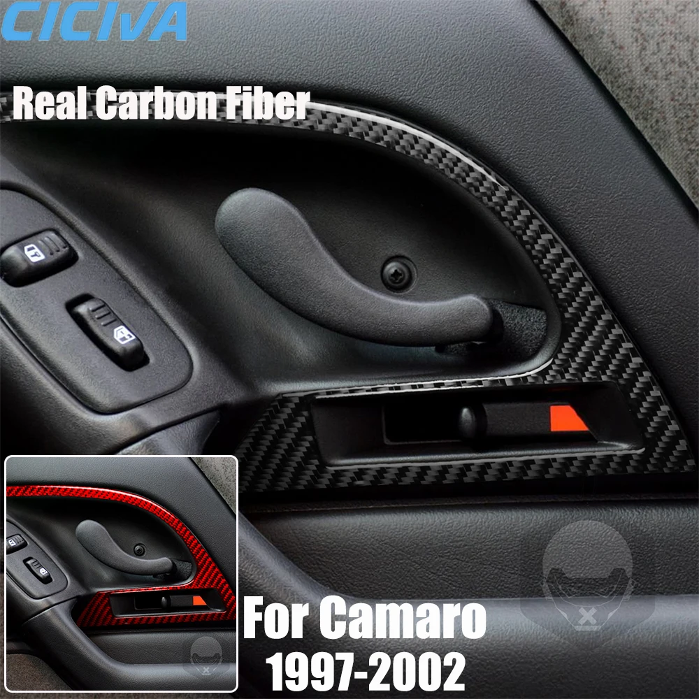 

Carbon Fiber Car Accessories Door Handle Cover Soft Sticker For Chevrolet Camaro 4th Gen F-body 1997 1998 1999 2000 2001 2002
