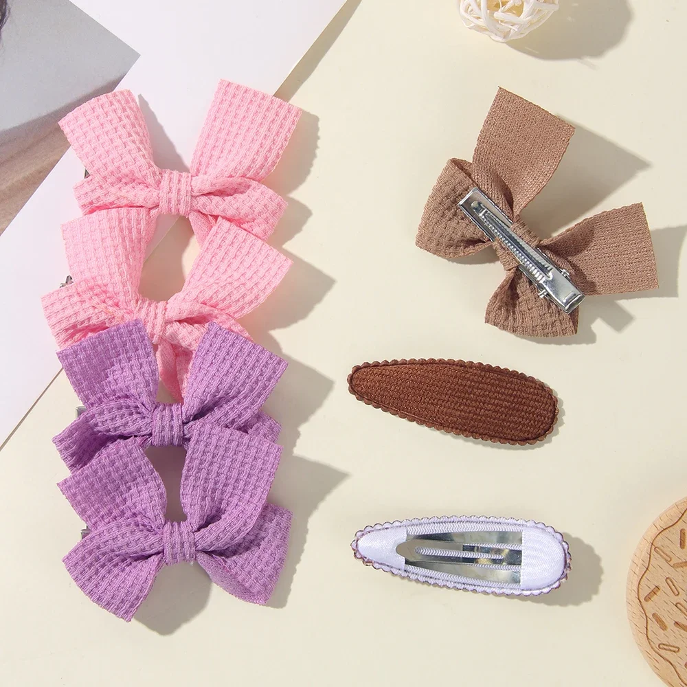 4 pçs/cartão bonito artesanal cor sólida náilon seguro bb clipe de cabelo borboleta menina amigável franja grampo de cabelo crianças presente