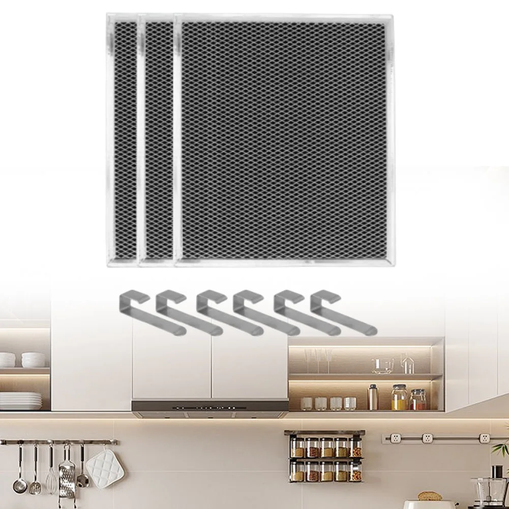 

3 шт. сменные фильтры для вытяжки из активированного углеродного волокна, 11,02 x 9,73 дюйма, совместимые с C-6180