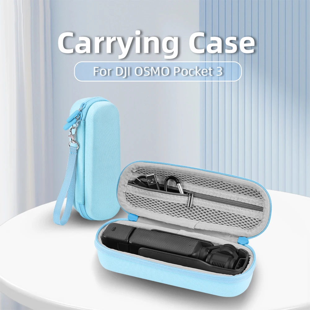 DJI Osmo Pocket 3 ポータブルキャリングケース カラビナ付き ハードキャリング収納ボックス ジッパー開閉 カメラ収納アクセサリー