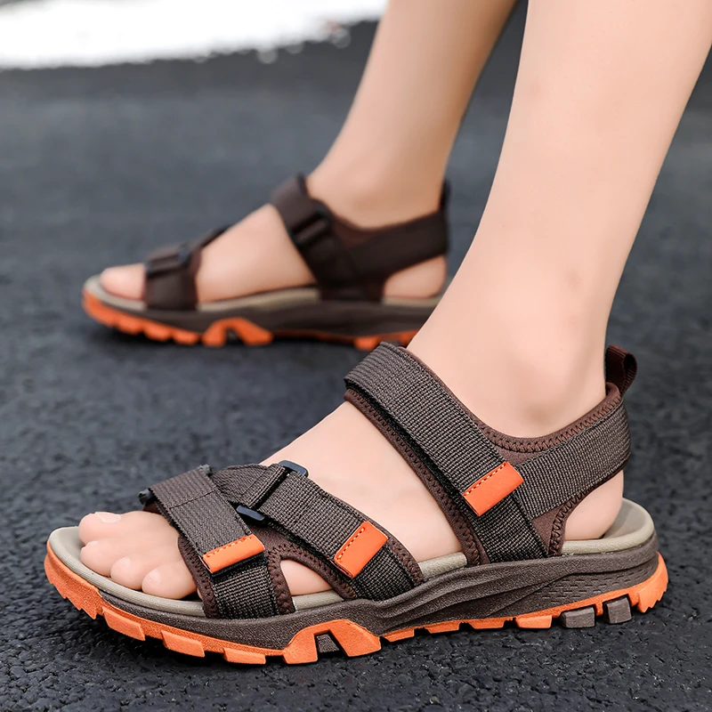 Class Vintage Style Sneakers Summer New Casual Shoes for Men Flat Sandals Man Wear-resistant Slippers Shoes Big Size 45 Footwear