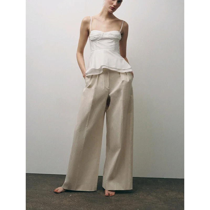 春の新作 レディース シンプルスタイル 多用途 マルチカラー タイトフィット チューブトップ シャツ 2470290 通勤スタイル バックレス ポリエステル繊維