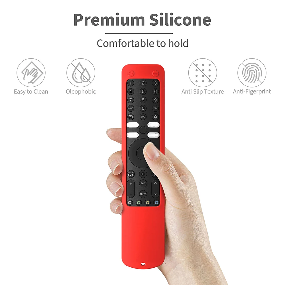 

Silicone Case Remote Case Anti-slip Protective Cover Anti-Drop Protective Skin Sleeve with Anti-lost Lanyard for Xiaomi XMRM-ML