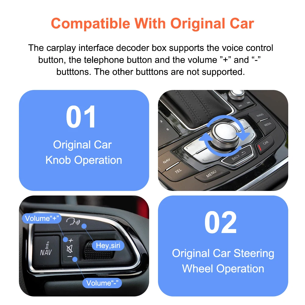 Bonroad Kabelloses Android Auto Modul für Audi A6 A7 RMC 3G MMI MHI2 2012-2018 Carplay Interface Mirror Link Air Play Rückfahrkamera – Detail 7