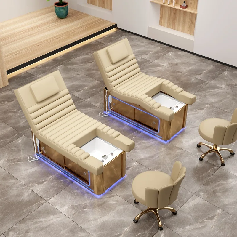 New Beauty Bed Spa Shop Foot Spa Bath Massage Integrated Bed Massage Eyelashes Bed Nail Foot Bath Spa Pedicure Chair