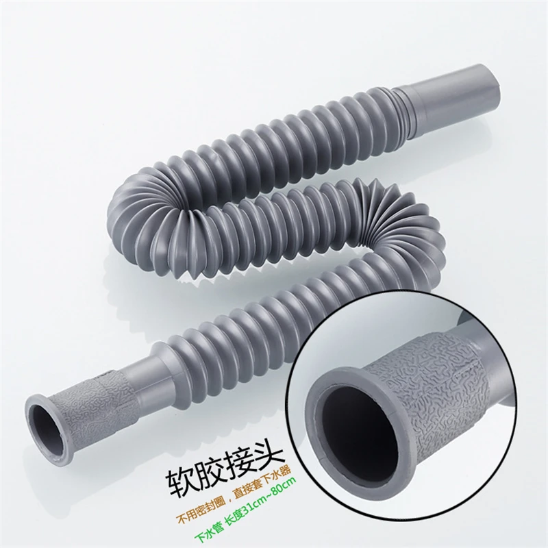 Wash Basin Pipe Plumbing Kitchen Sewer Pipe Flexible Bathroom Sink Drains Downcomer Hose Waste Pipe Overflow Pipe Home Kitchen