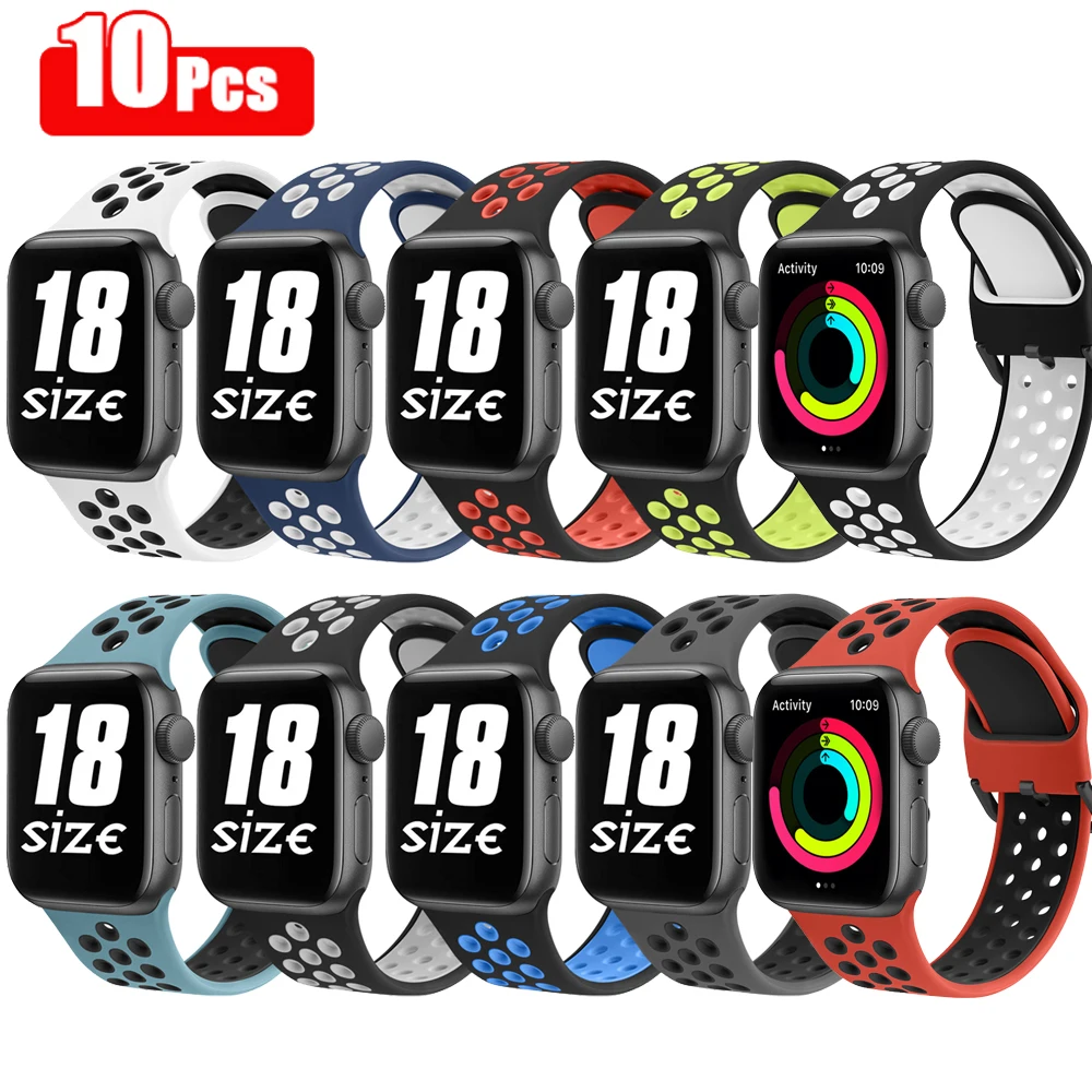 10pcs Bracelet for Apple Watch Band 44mm 41mm 45mm 38mm 42mm 40mm Strap for iWatch Series 8 7 6 5 4 3 Se Ulta 49mm Watch Bands