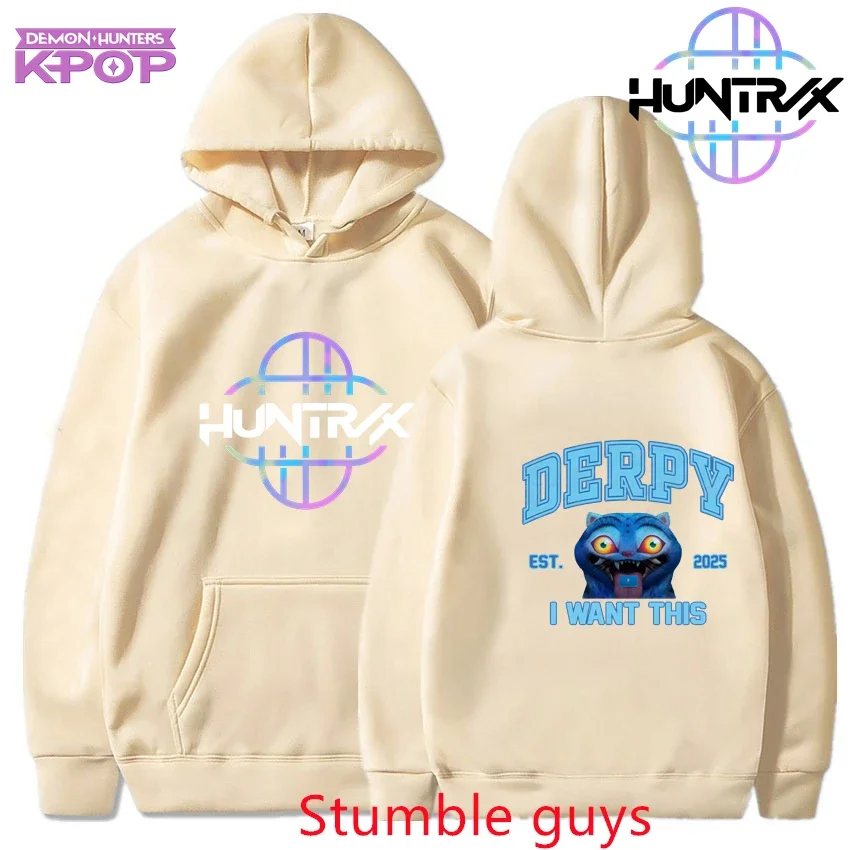 الرجال النساء Kpop شيطان الصيادين هوديي الخريف الشتاء الكرتون أنيمي الدافئة العصرية ملابس رياضية البلوز