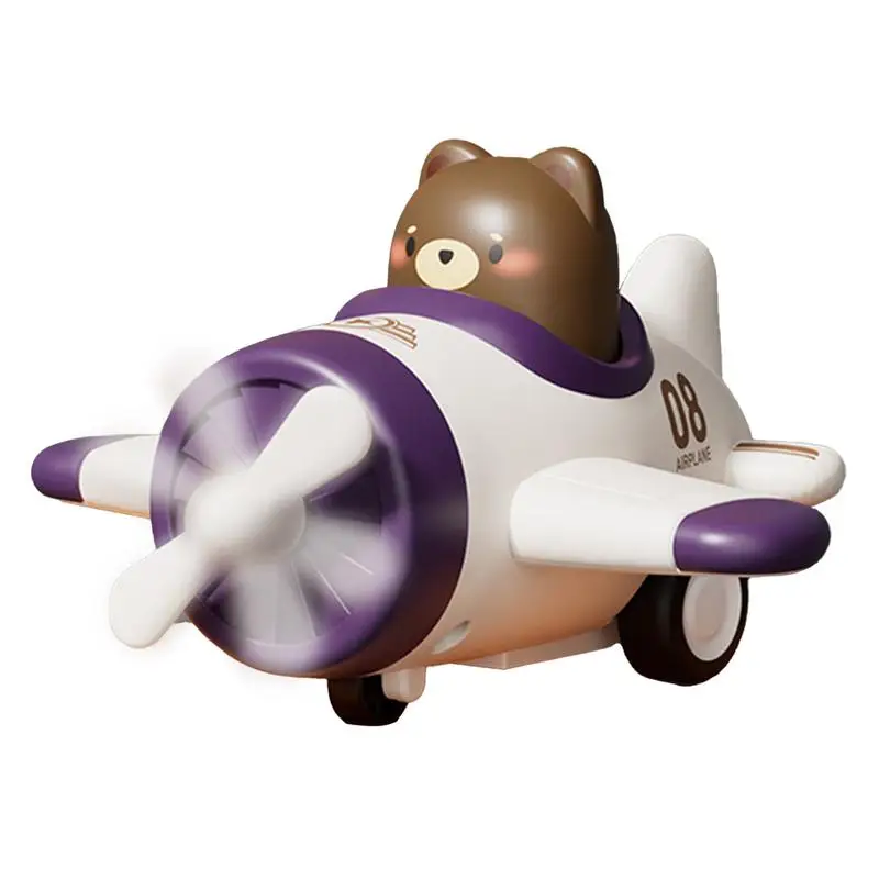 

Push And Go Friction Cars Cartoon Plane Shape Play Vehicle Push Cars Airplane Toy Fall-Resistant Educational Enhances Hand-Eye