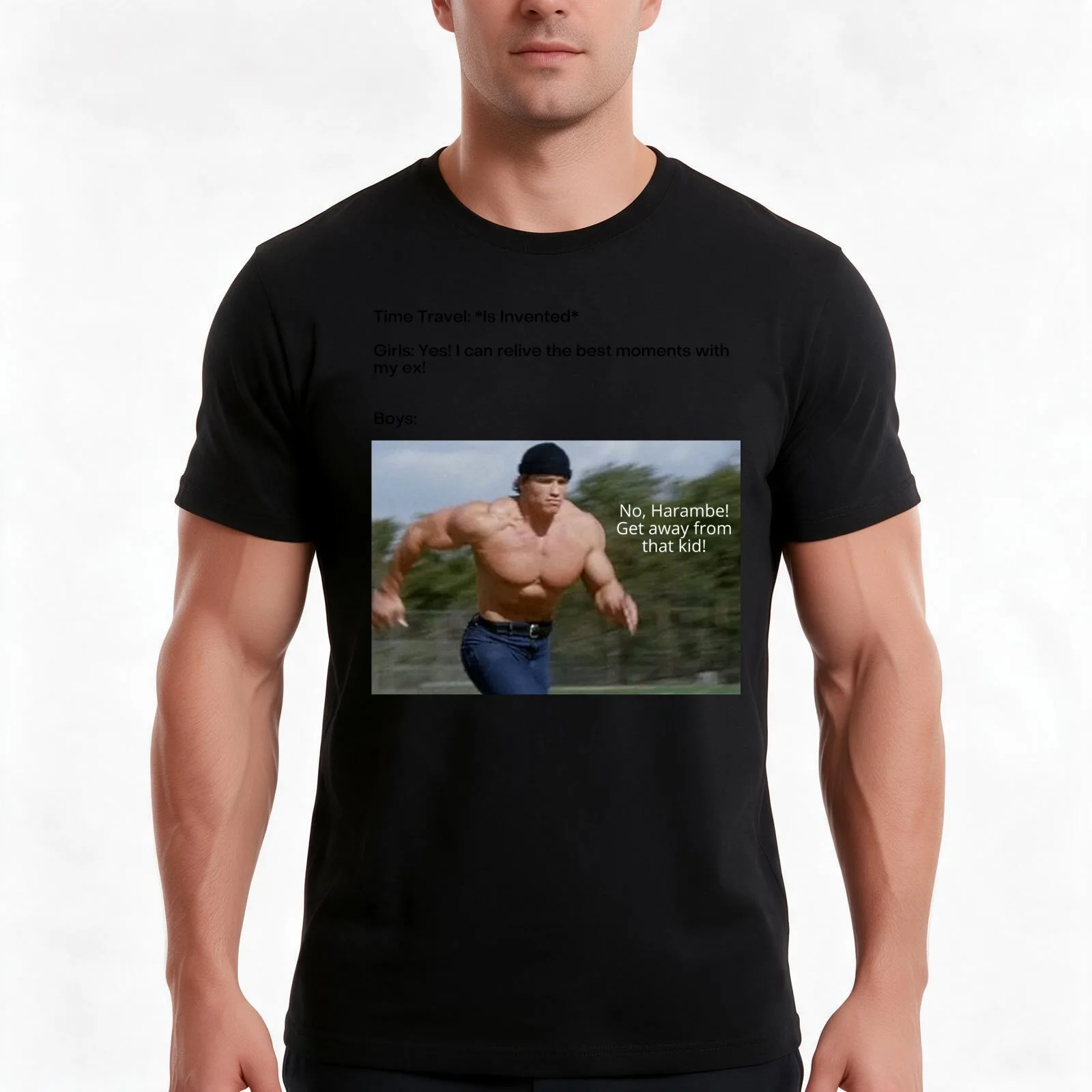 Arnold Running Meme -Funny Arnold Meme, Funny Meme, Terminator, Time Travel Arnold, Hercules in New York T-Shirt, 100% Cotton