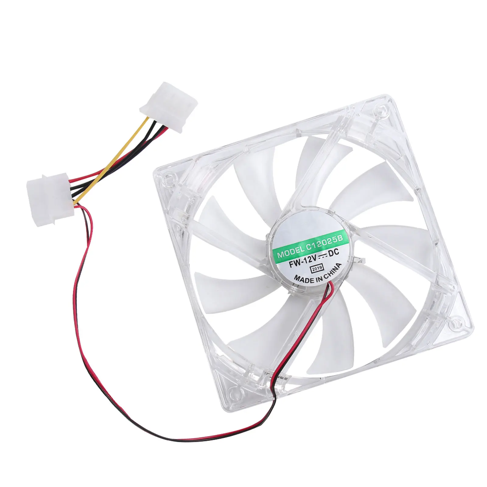 

12 Cm LED Fan Radiator Transparent Copper CPU Cooling Mute Computer Quiet Blue Table