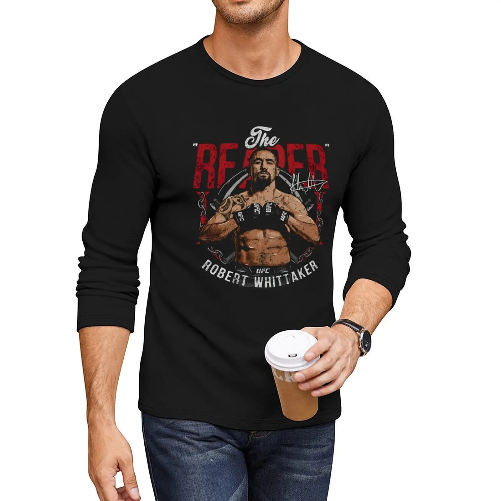 Robert Whittaker The Reaper Long T-Shirt graphic t shirts funny t shirt Oversized t-shirt Tee shirt black t shirts for men