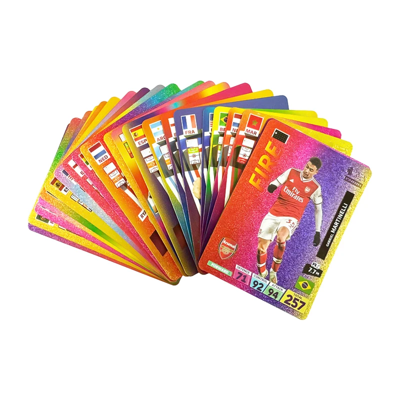 World Football Stars 27/55 Stück Limited Edition Goldkarten Kunststoffmaterial Fußballspieler Spielzeug Karte Kinder Fan Geschenke Pack