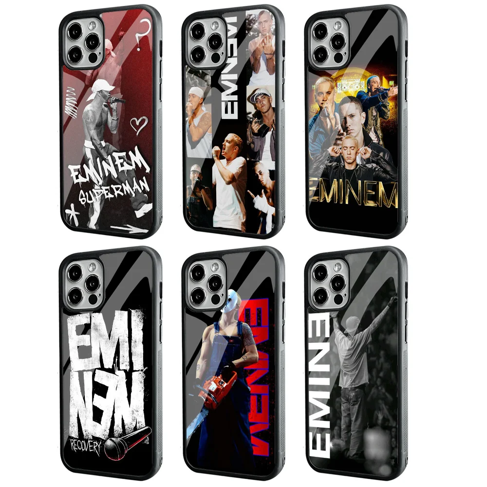 

Rapper Eminem Hot Phone Case For IPhone 11 12 13 14 15 Plus Pro Max Mirror Acrylic PC TPU Cover