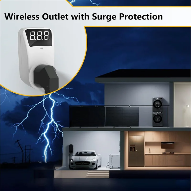 B84B-Protection Digital Display Over/Under Voltage Protector Power Surge Protector Socket Reset Function US Plug