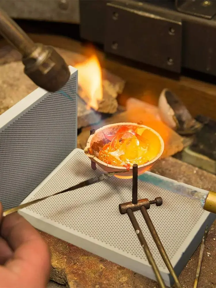 Quadratische, feuerfeste Wabensteine für Gold, Silber, Kupfer, Schmuck, Schweißverarbeitung, runde Schweißplatte mit Wärmeisolierung