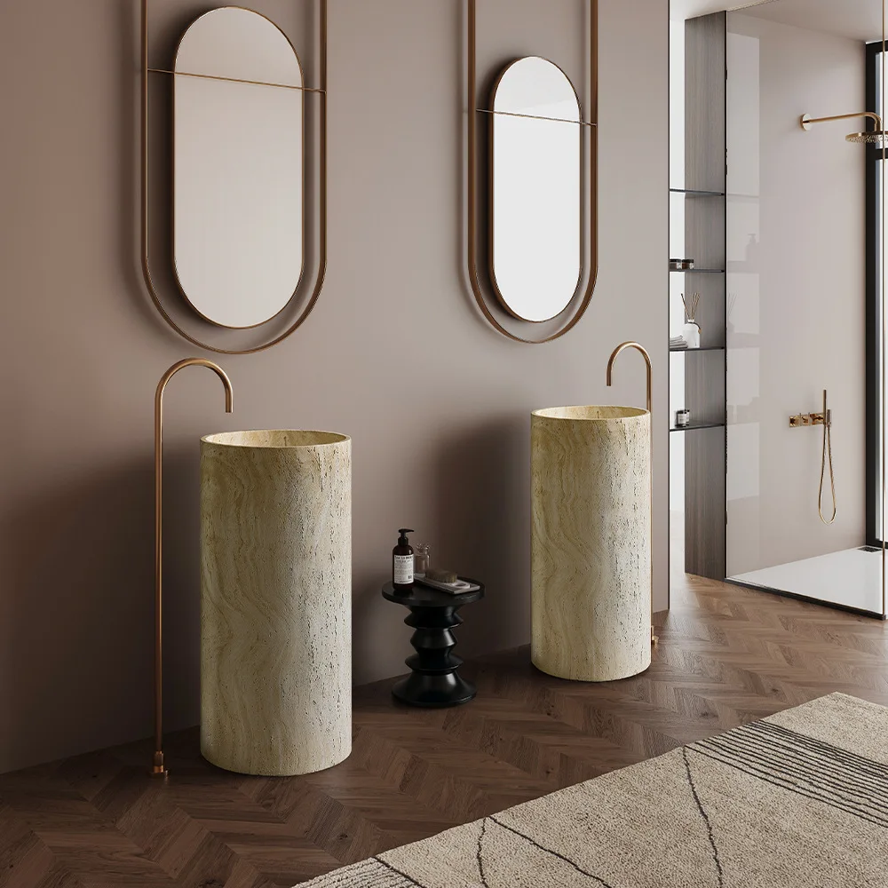 Bathroom Basin Sink For Hotel Lobby, Easy Assembly Sturdy Durable Stable Construction Space Saving Ergonomic Comfort Design