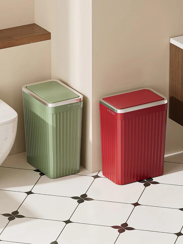 

Waterproof Trash Can: Large-Capacity Covered Bin for Living Room & Bathroom