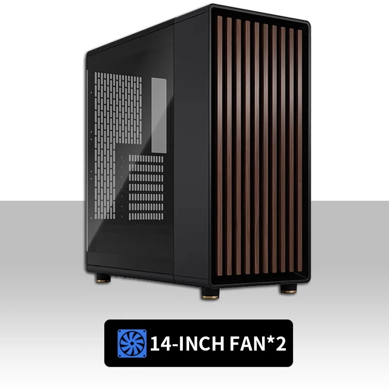 Computer Case Mid-Tower Mesh Glass Air-Cooled ATX desktop Bottom-Mounted Walnut Oak Board Computer ATX/mATX/Mni-ITX