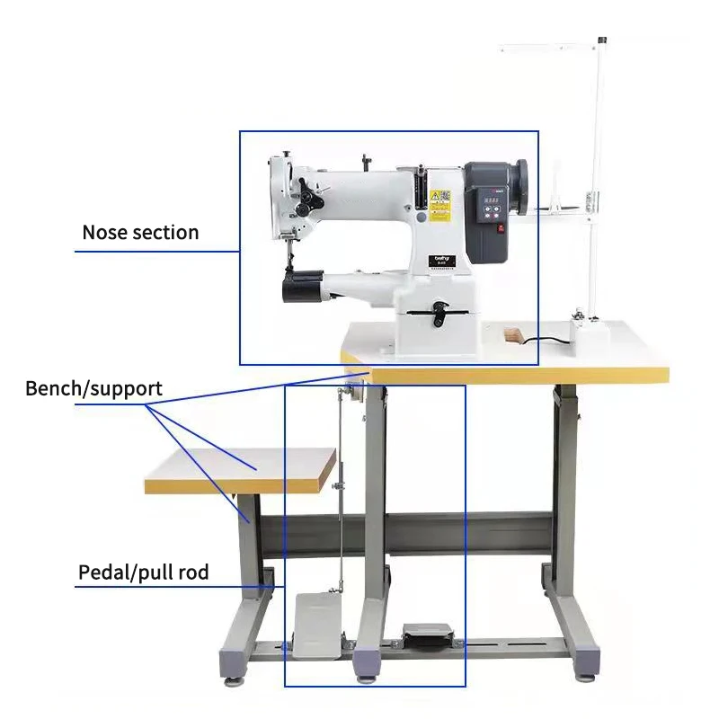 Electric Sewing Machine 750W Industrial Thick Material Cushion Overlock Machinery Computer Automatic Oil Supply With Table Deck